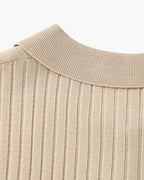 Men's Ribbed Short Sleeve Polo with Open Placket