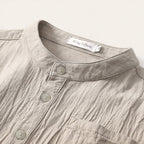 Men's Band Collar Rolled Cuff Shirt
