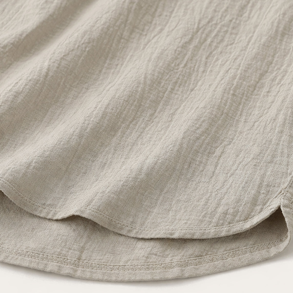 Men's Band Collar Rolled Cuff Shirt