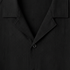 Men's Camp Collar Button-Up Shirt with Straight Hem