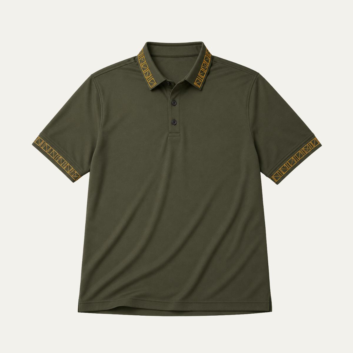 Men's Geometric Trim Polo Shirt