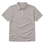 Men's Half-Zip Polo Shirt with Marled Knit Texture
