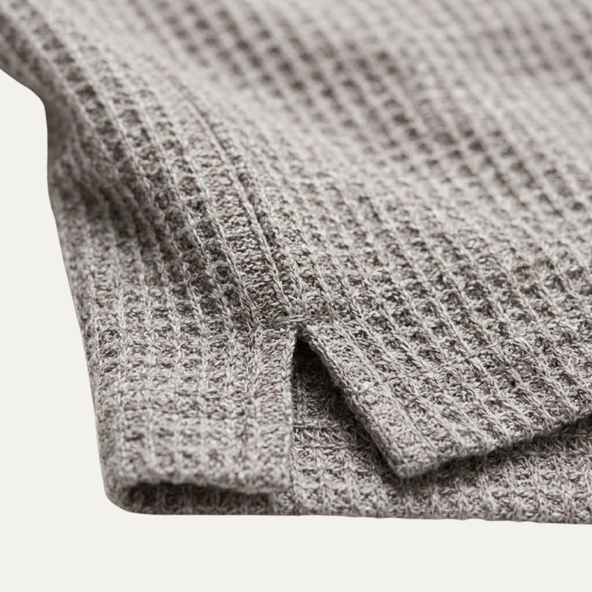 Men's Half-Zip Polo Shirt with Marled Knit Texture