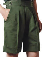 Men's High-Waisted Shorts with Side Buckle Tabs