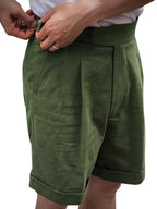 Men's High-Waisted Shorts with Side Buckle Tabs