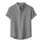 Men's Mandarin Collar Button Placket Shirt