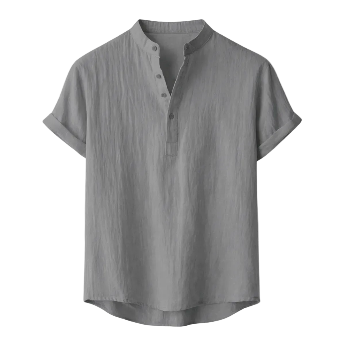 Men's Mandarin Collar Button Placket Shirt