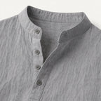 Men's Mandarin Collar Button Placket Shirt