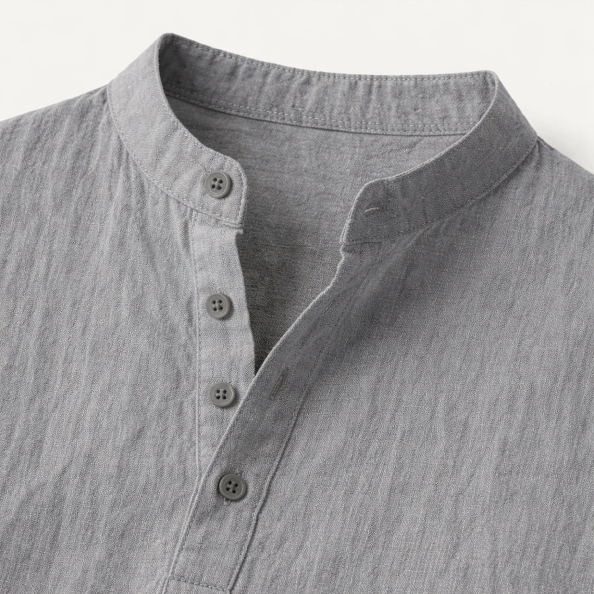 Men's Mandarin Collar Button Placket Shirt