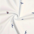 Men's Nautical Print Polo Shirt with Contrast Trim