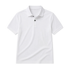 Men's Plain Polo Shirt with Flat Collar and Contrast Buttons