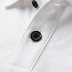 Men's Plain Polo Shirt with Flat Collar and Contrast Buttons