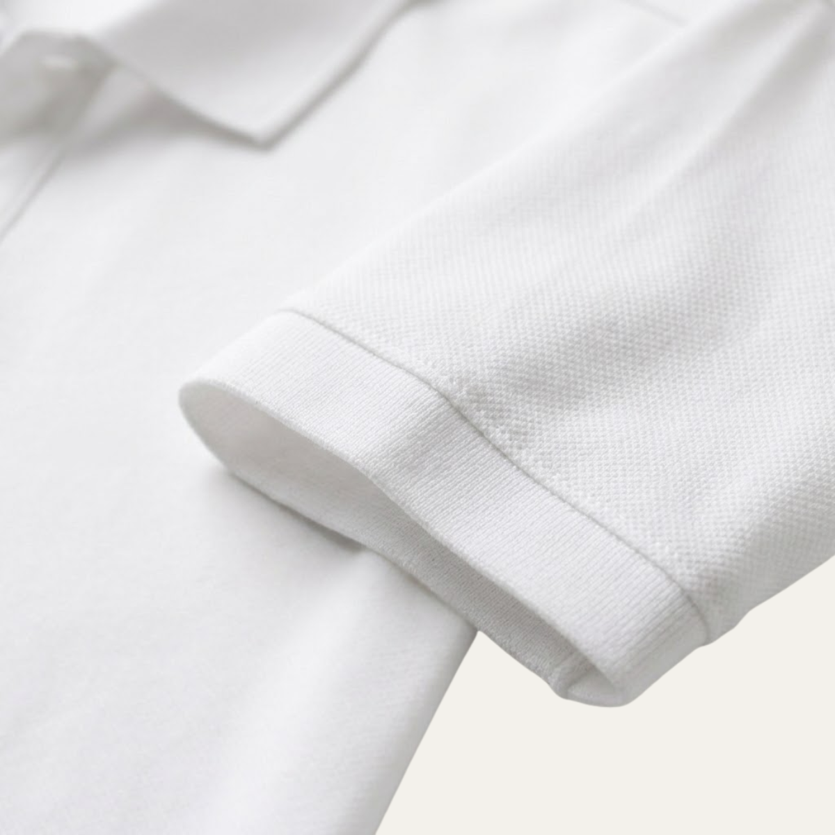 Men's Plain Polo Shirt with Flat Collar and Contrast Buttons