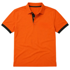 Men's Polo Shirt with Contrast Cuffs and Placket