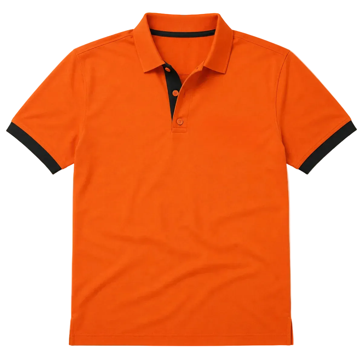 Men's Polo Shirt with Contrast Cuffs and Placket