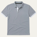 Men's Polo Shirt with Contrast Cuffs and Placket