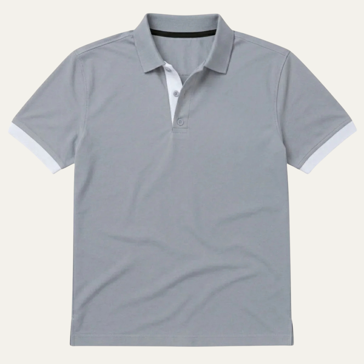 Men's Polo Shirt with Contrast Cuffs and Placket