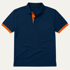 Men's Polo Shirt with Contrast Cuffs and Placket