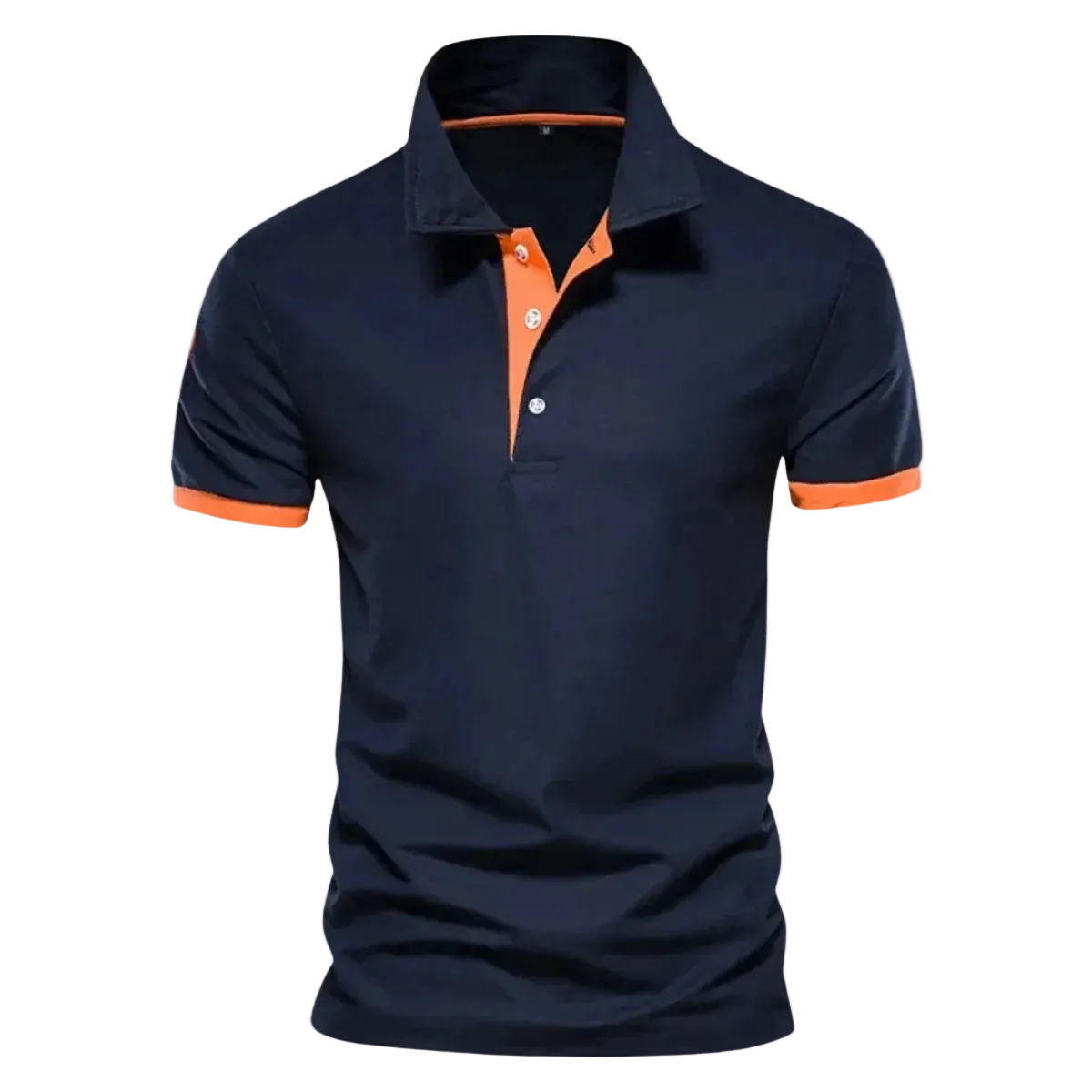 Men's Polo Shirt with Contrast Inner Collar and Banded Cuffs