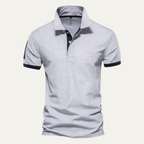Men's Polo Shirt with Contrast Inner Collar and Banded Cuffs