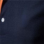 Men's Polo Shirt with Contrast Inner Collar and Banded Cuffs