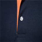 Men's Polo Shirt with Contrast Inner Collar and Banded Cuffs