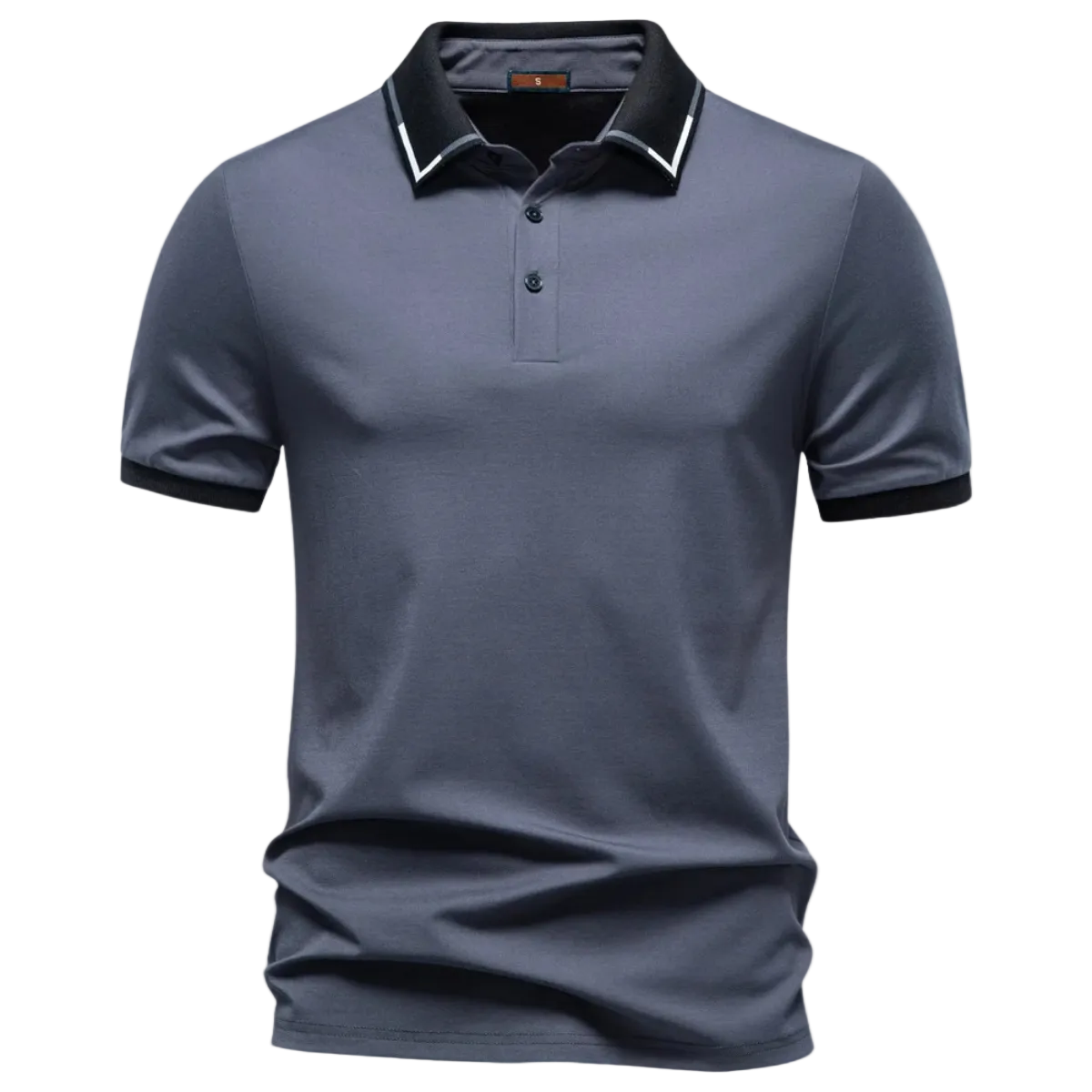 Men's Polo Shirt with Contrast Tipped Collar and Cuffs