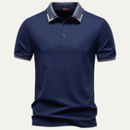 Men's Polo Shirt with Contrast Tipped Collar and Cuffs