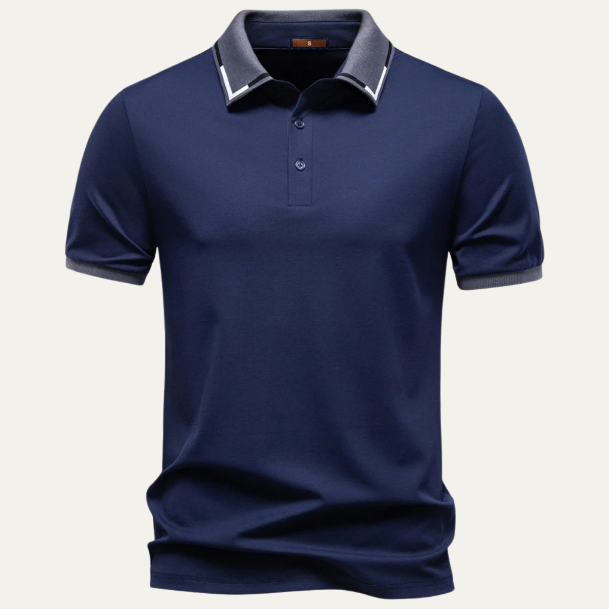 Men's Polo Shirt with Contrast Tipped Collar and Cuffs