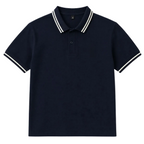 Men's Polo Shirt with Twin-Stripe Tipped Collar and Cuffs