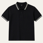 Men's Polo Shirt with Twin-Stripe Tipped Collar and Cuffs