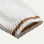 Men's Quarter-Zip Knit Polo Shirt with Stripe Cuff Trim