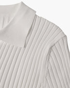 Men's Ribbed Short Sleeve Polo with Open Placket