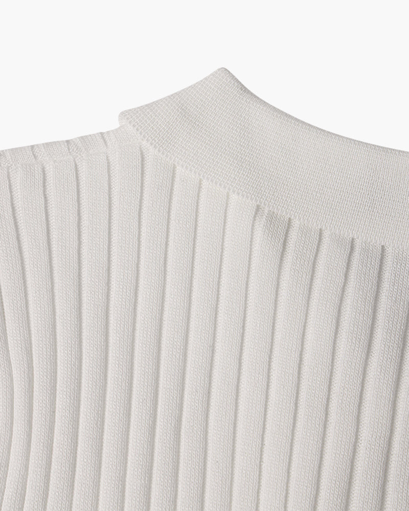 Men's Ribbed Short Sleeve Polo with Open Placket