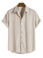 Men's Ribbed Texture Short Sleeve Shirt