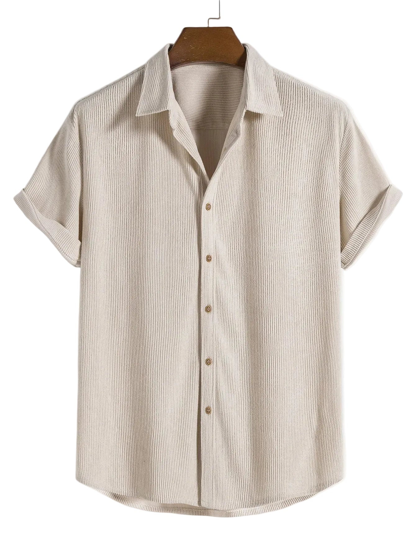 Men's Ribbed Texture Short Sleeve Shirt
