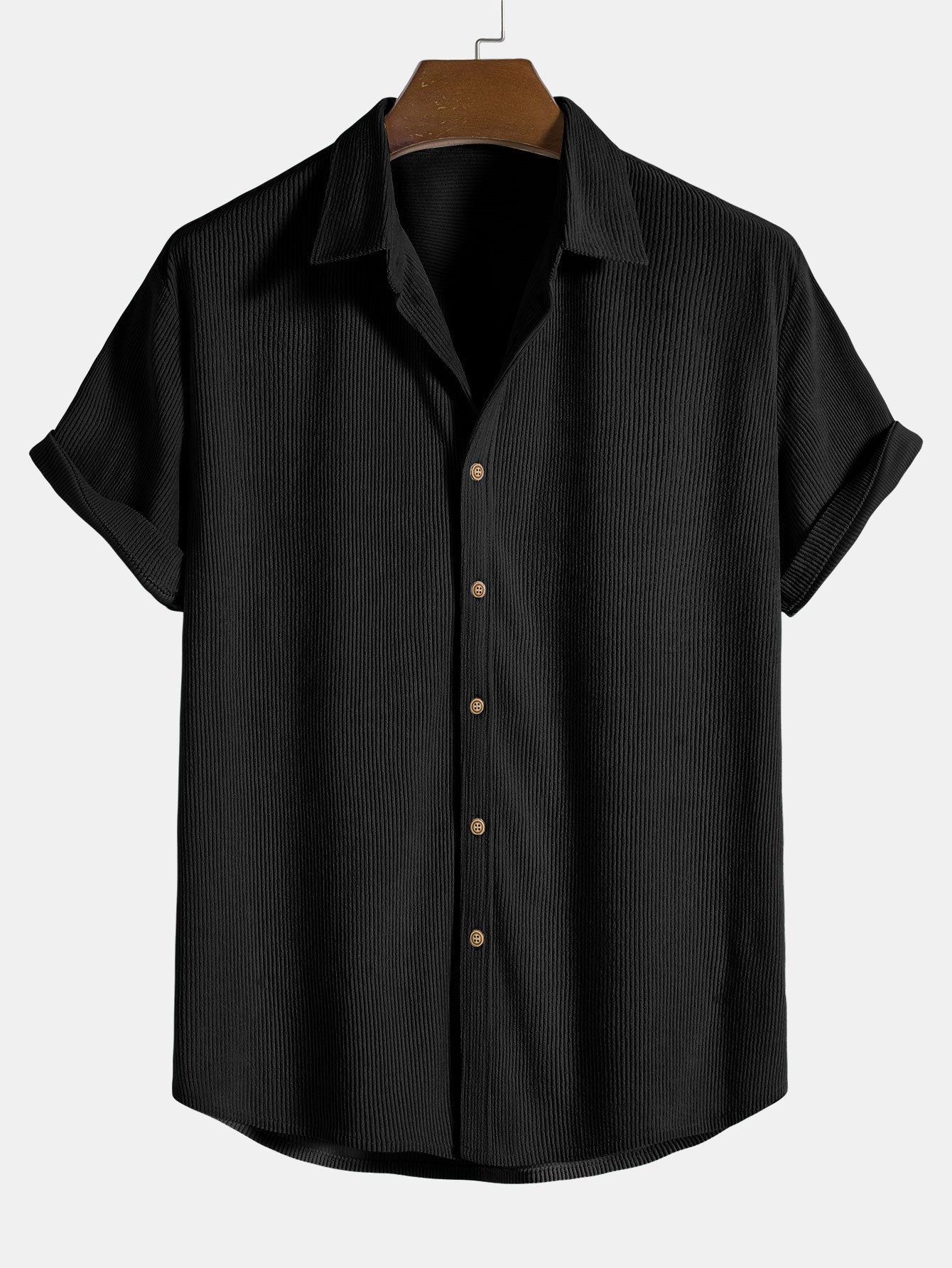Men's Ribbed Texture Short Sleeve Shirt