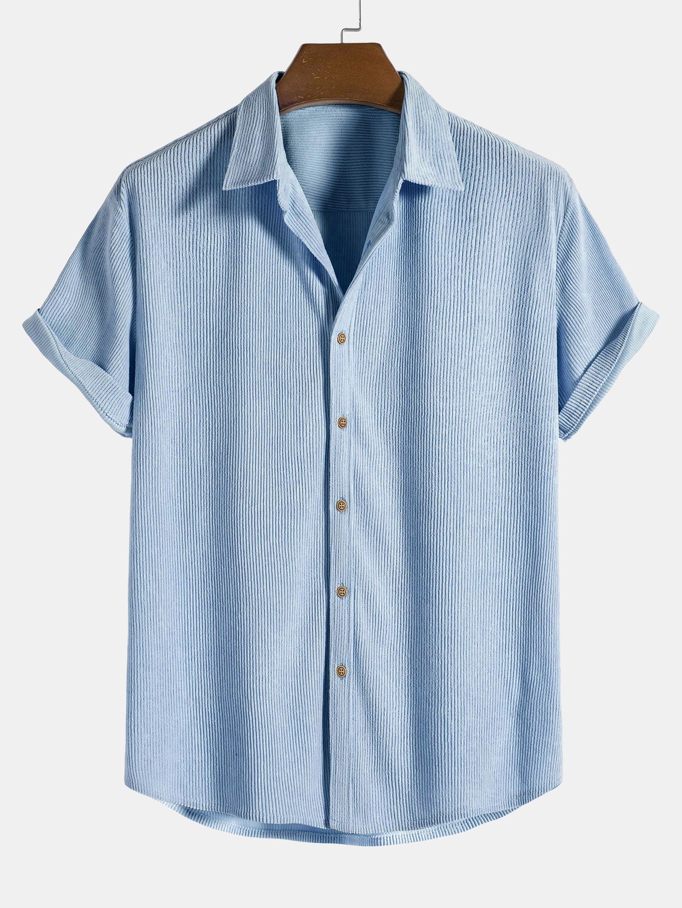 Men's Ribbed Texture Short Sleeve Shirt
