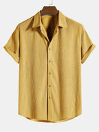 Men's Ribbed Texture Short Sleeve Shirt