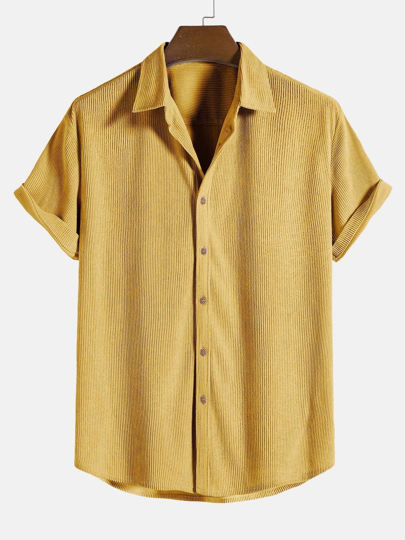 Men's Ribbed Texture Short Sleeve Shirt