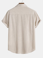 Men's Ribbed Texture Short Sleeve Shirt