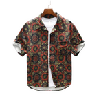 Men's Short Sleeve Floral Print Camp Collar Shirt