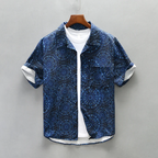 Men's Short Sleeve Floral Print Camp Collar Shirt