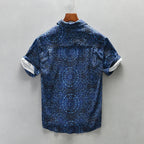 Men's Short Sleeve Floral Print Camp Collar Shirt