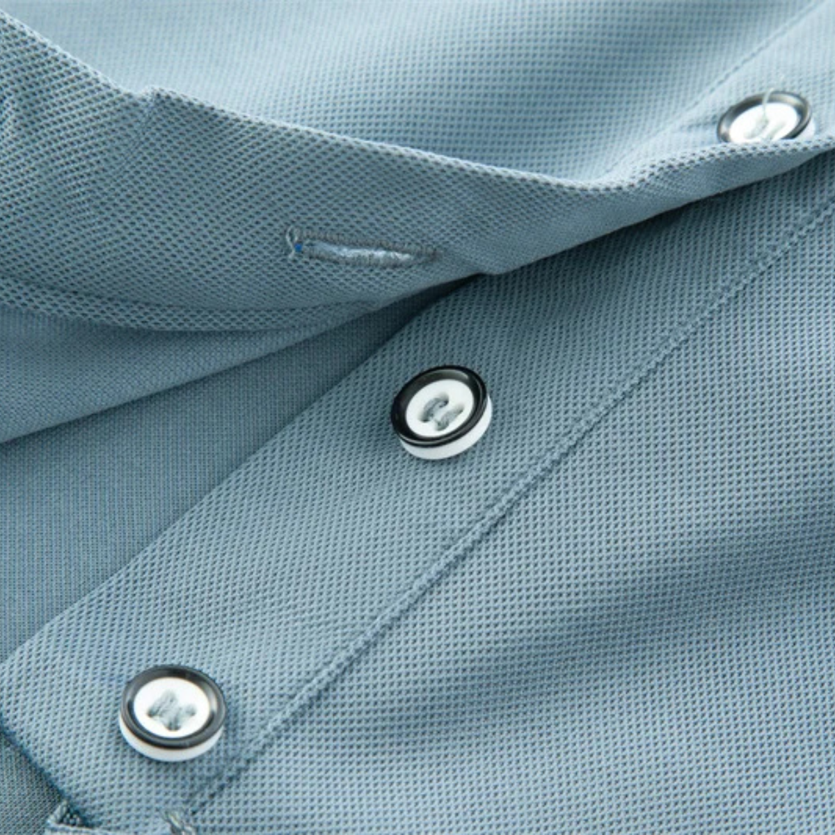 Men's Short-Sleeve Polo Shirt with Tricolor Collar Trim