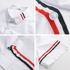 Men's Short Sleeve Shirt with Contrast Stripe Placket