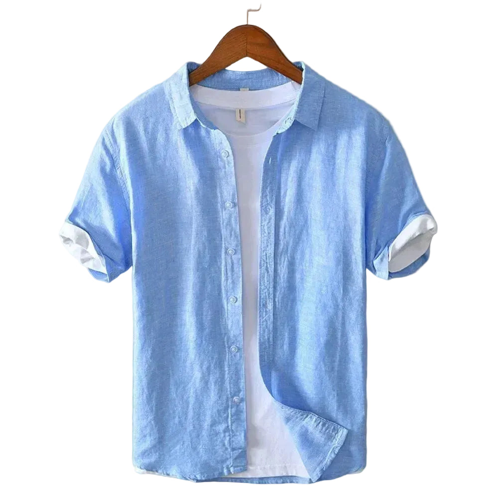 Men's Spread Collar Short Sleeve Shirt