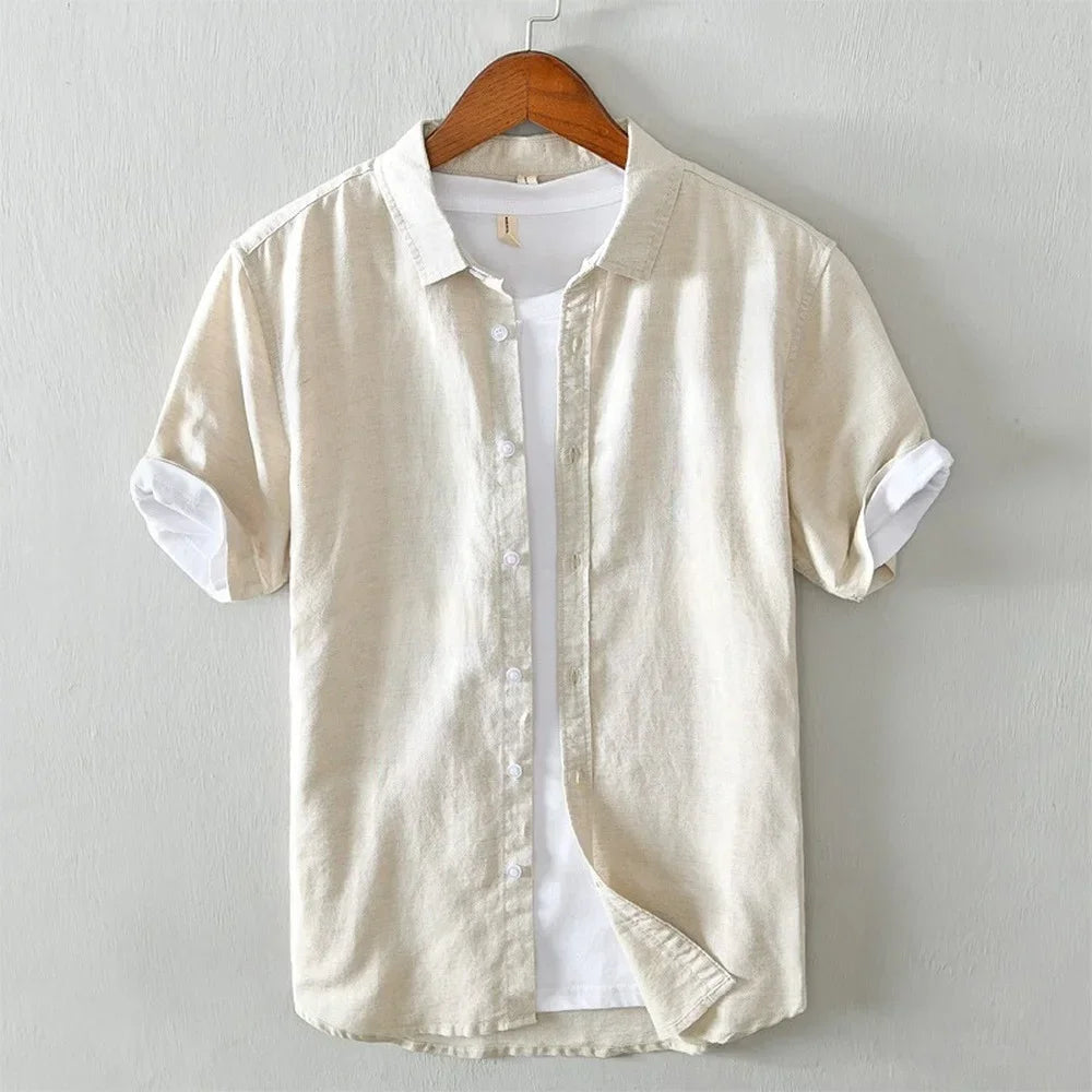 Men's Spread Collar Short Sleeve Shirt