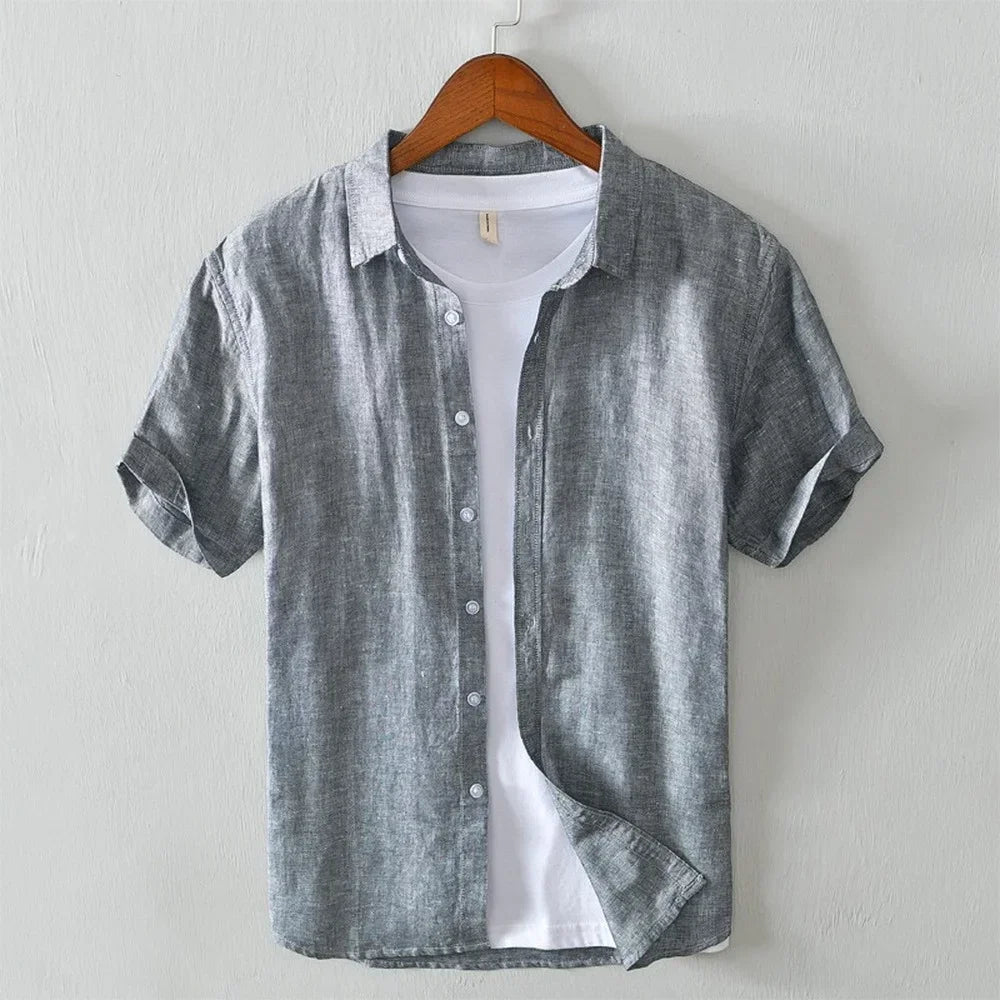 Men's Spread Collar Short Sleeve Shirt