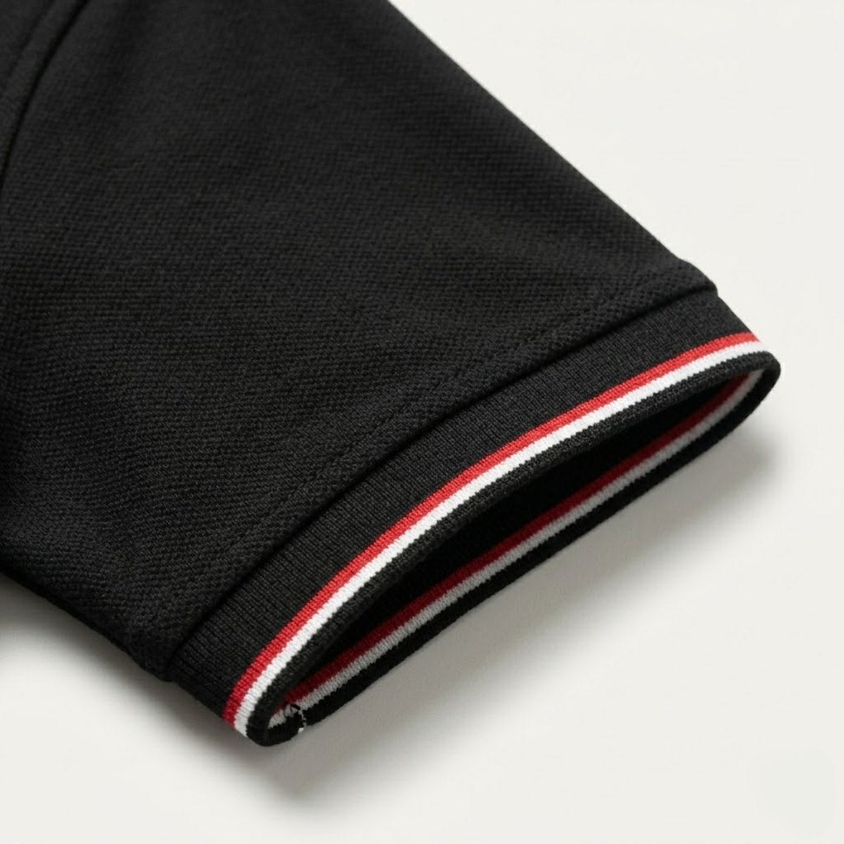 Men's Stripe-Tipped Polo Shirt with Chest Pocket